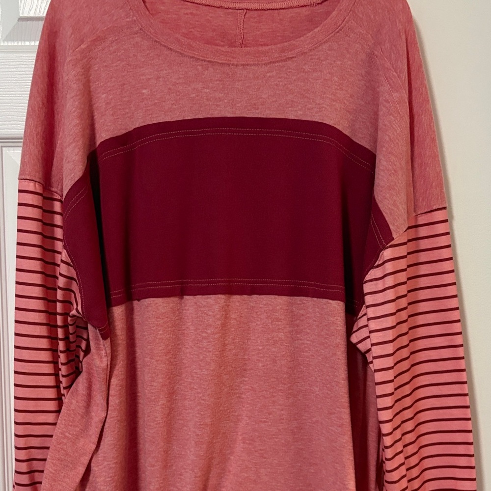 Amazon Two-Tone Pink Long Sleeve Tee